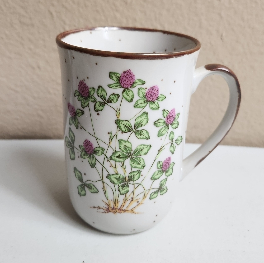 VTG 70s Takahashi Speckled Stoneware "Sweet Clover" Coffee Cup/No. 105